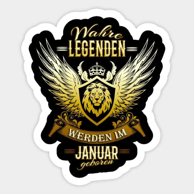 Januar Geburtstag Legenden Geschenk Sticker by Foxxy Merch